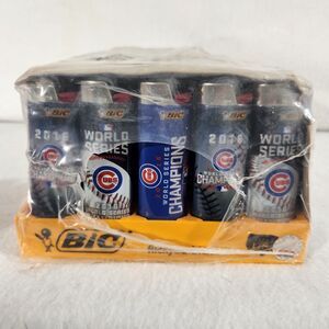 BIC Lighters 50-Count Display Tray Chicago Cubs 2016 World Series Champions...